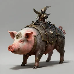 pig as a dwarven dwemer automaton construct, skyrim, concept art