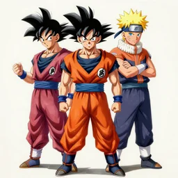 ultra realistic portrait painting of a fusion of goku and gohan art by masashi kishimoto, 4 k, naruto artstyle, cel shaded, highly detailed, epic lighting, full body