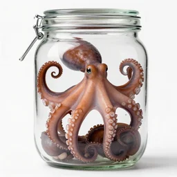 octopus is too large to fit in a jar
