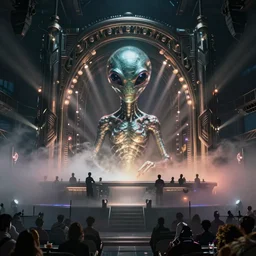 an alien nightclub with a fog machine