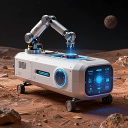 photo of award winning design concept of life support system device monitoring system mars station design device robotics, advanced cybernetics, smart ai industrial design unreal engine, industrial lightning, 3 d, design cryengine unreal engine grasshoppers parametric