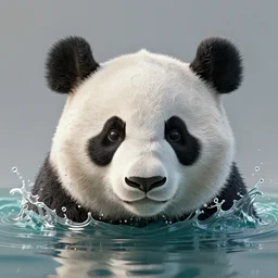 panda with it's head popping out of water : : by michal karcz : : ornate, dynamic, particulate, intricate, elegant, highly detailed, centered, artstation, smooth, sharp focus, octane render, 3 d