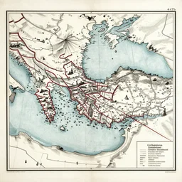 Map of Constantinople city from rare book by Cristoforo Buondelmonti printed in 1475