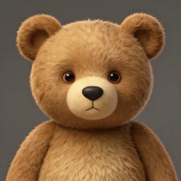portrait of super cute teddy bear, epic lit, hyper detailed design, shape focus, trending on artstation, illustration, very cartoon, by anton fadeev with rene magritte at pixar