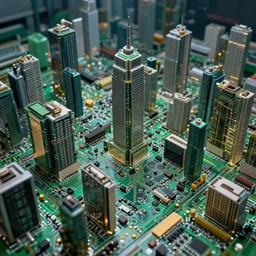 A city made out of circuit boards