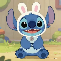 stitch, from lilo and stitch, stitch the cartoon character, cute, dressed like a bunny