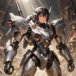 a battle mech piloted by a cute kawaii girl, sci - fi and fantasy, intricate and very very beautiful, detailed, digital painting, artstation, concept art, smooth and sharp focus, illustration, art by tian zi and wlop and alphonse mucha