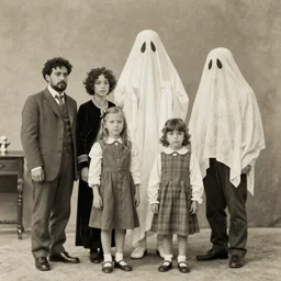 1 8 0 0 s family taking a portrait with a ghost, historical photograph
