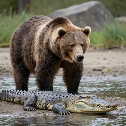 half grizzly bear, half crocodile