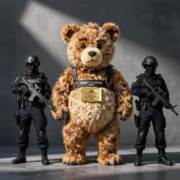 Heavily armed Secret Service agents guarding Freddy Fazbear