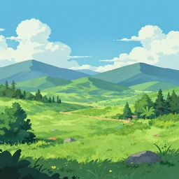 a landscape in the style of grimgar