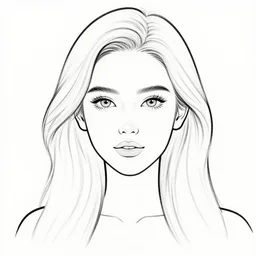 clean simple line art of a woman. no background. well composed, clean coloring book page, beautiful detailed face. coloring book line art by josan gonzalez