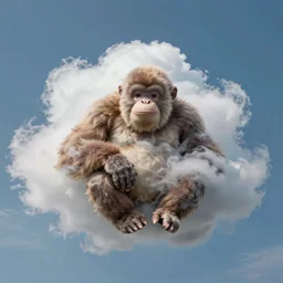 A cloud that looks like Harambe, dreamlike, spiritual vision, detailed, 4K, artstation