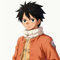 [ luffy in naruto ] ( by kim jung gi ) ( by george morikawa ) ( by kentaro miura ) ( by eiichiro oda )
