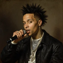 Renaissance painting of punk rock Playboi Carti by Rembrandt van Rijn, detailed, artistic