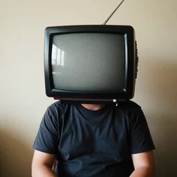 man with a TV head