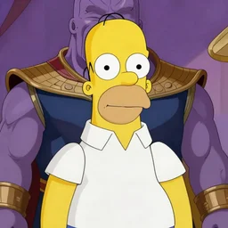 CG Homer Simpson as Thanos, cinematic, 4K