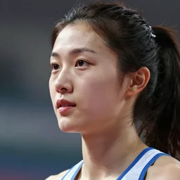 still closeup photo young woman indoor athletics pole vault