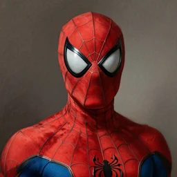 Spiderman with Marvel comics with his mask on by William Adolphe Bouguereau