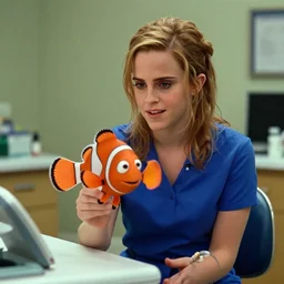 film still of emma watson from finding nemo, dentist office 2 0 0 3,
