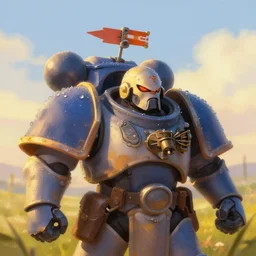 warhammer, volumetric lighting, dew, spring evening, clear weather, ( few clouds ), realistic illustration, golden hour, perfectly shaded, soft painting, art by krenz cushart and wenjun lin