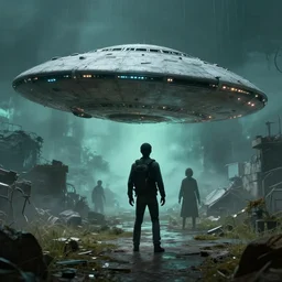 an alien ship abducting someone