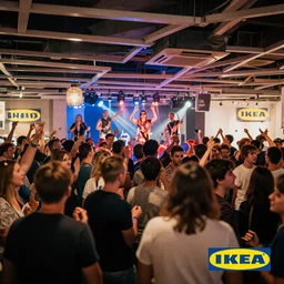 party rave happening in the middle of ikea