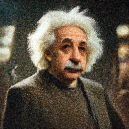 Portrait of Albert Einstein in Gears of War, splash art, movie still, cinematic lighting, dramatic, octane render, long lens, shallow depth of field, bokeh, anamorphic lens flare, 8k, hyper detailed, 35mm film grain