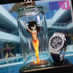 cinestill 5 0 d, 8 k, j. j abrams flare ; esoteric hublot timepiece in ana meets ran ( 1 9 9 0 ) film still underwater scene in frontiers in iridescent photography fashion magazine june seinen manga sixth - scale edition, real - life seinen manga shaped occult figurine flare in victorian glass jar, pointe pose, perfect eyes, tilt shift wide shot zaha hadid background