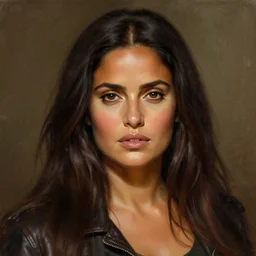 young Salma Hayek as a  replicant from blade runner, detailed, centered, digital painting, artstation, concept art, donato giancola, Joseph Christian Leyendecker, WLOP, Boris Vallejo, Breathtaking, 8k resolution, extremely detailed, beautiful, establishing shot, artistic, hyperrealistic, beautiful face, octane render