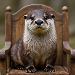 a king otter sitting on his throne,digital art,ultra realistic,ultra detailed,art by greg rutkowski,detailed face