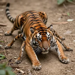 a spider tiger, realistic, detailed, metamorphic