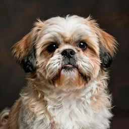 a shih tzu with a face like sandra bullock