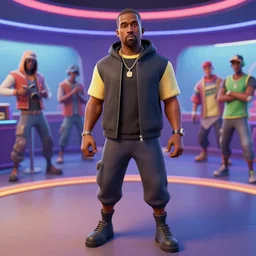 kanye west in fortnite lobby 3 d avatar skin
