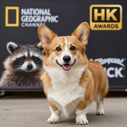 a hybrid between a corgi dog and a raccoon, photography, award winning, national geographic channel, discovery channel, 8 k