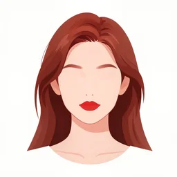 girl with medium length red hair. thin face, red lips. centered median photoshop filter cutout vector behance hd jesper ejsing!
