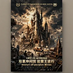 propaganda poster from a steampunk city
