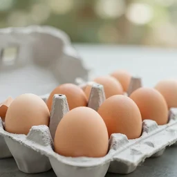 A carton of eggs but all eggs are Ryan Gosling, Food photography, bokeh, 35mm, studio lighting