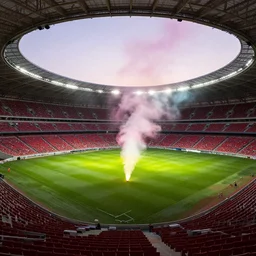 light blow colored stadium