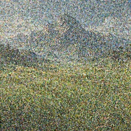 Grassy fields with large mountains in the distance, landscape wallpaper ,d&d art, fantasy, painted, 4k, high detail, sharp focus