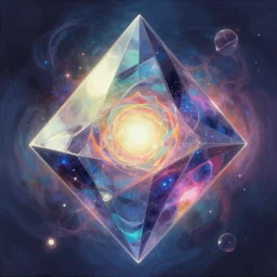 a painting of a beyond - dimensional alien fantasy prism, infused with the essence of a dream, tesseract, in a screenshot from the science fiction anime film