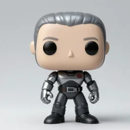 cyborg funko pop, photorealistic, highly detailed