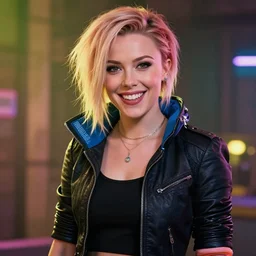 Happy Cyberpunk Millie Bobby Brown