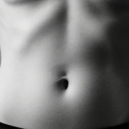 female navel black and white texture