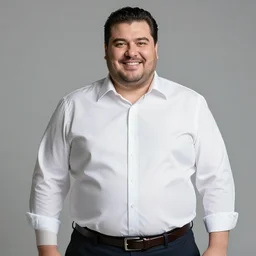 a midage italian male, no beard, short black hair with gel, sharp teeth, overweight, fine white shirt, leather belt, black pants, leather shoes, smoking a cigar, full body, gta v style, concept art, highly detailed, hyper realistic, unreal engine