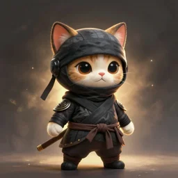 anthropomorphic cat ninja, ninja outfit, cute and adorable, dnd character art portrait, matte fantasy painting, deviantart artstation, by jason felix by steve argyle by tyler jacobson by peter mohrbacher, cinematic lighting