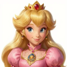 portrait of princess peach from the mushroom kingdom, nose ring, upper body, blonde hair, long hair, joyful smirk, intricate, elegant, highly detailed, digital painting, artstation, concept art, matte, sharp focus, illustration, art by artgerm and greg rutkowski and alphonse mucha