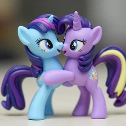 high detail sharp close up of my little pony wrestling action figure