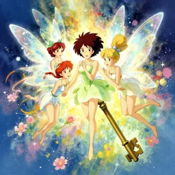 a vibrant emotional key shot of mystical fairies, studio ghibli, pixar and disney animation, sharp, disney concept art maximalist splatter paint illustration by shinji kimura and alphonse mucha and alena aenami, pastel color palette, bloom!!, dramatic lighting
