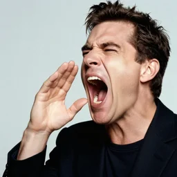 famous photo of man screaming by photographer annie leibovitz. 8 5 mm lens